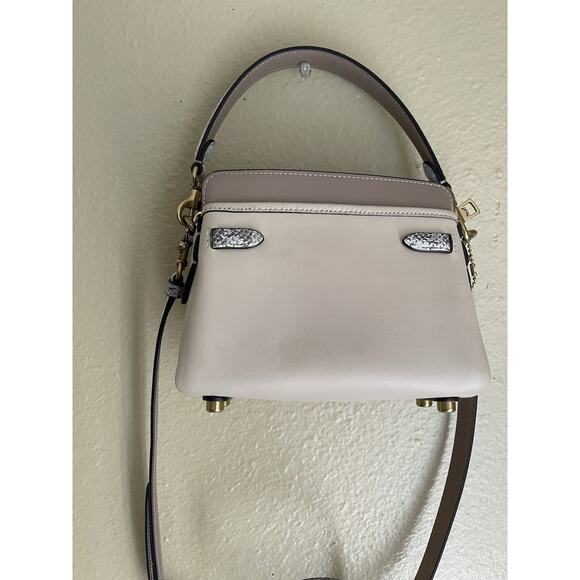 COACH Tate 18 Crossbody With Snakeskin C5371 Ivory Multi - Picture 7 of 11
